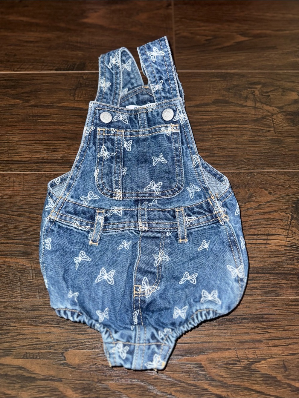 Old Navy Blue Denim Butterfly Shortalls